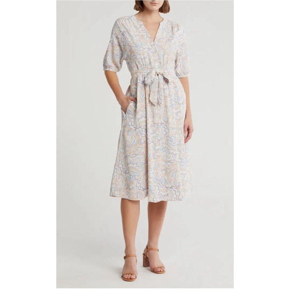 Lucky Brand Floral Shirt Button Down Midi Dress Size L NWT - Picture 2 of 7